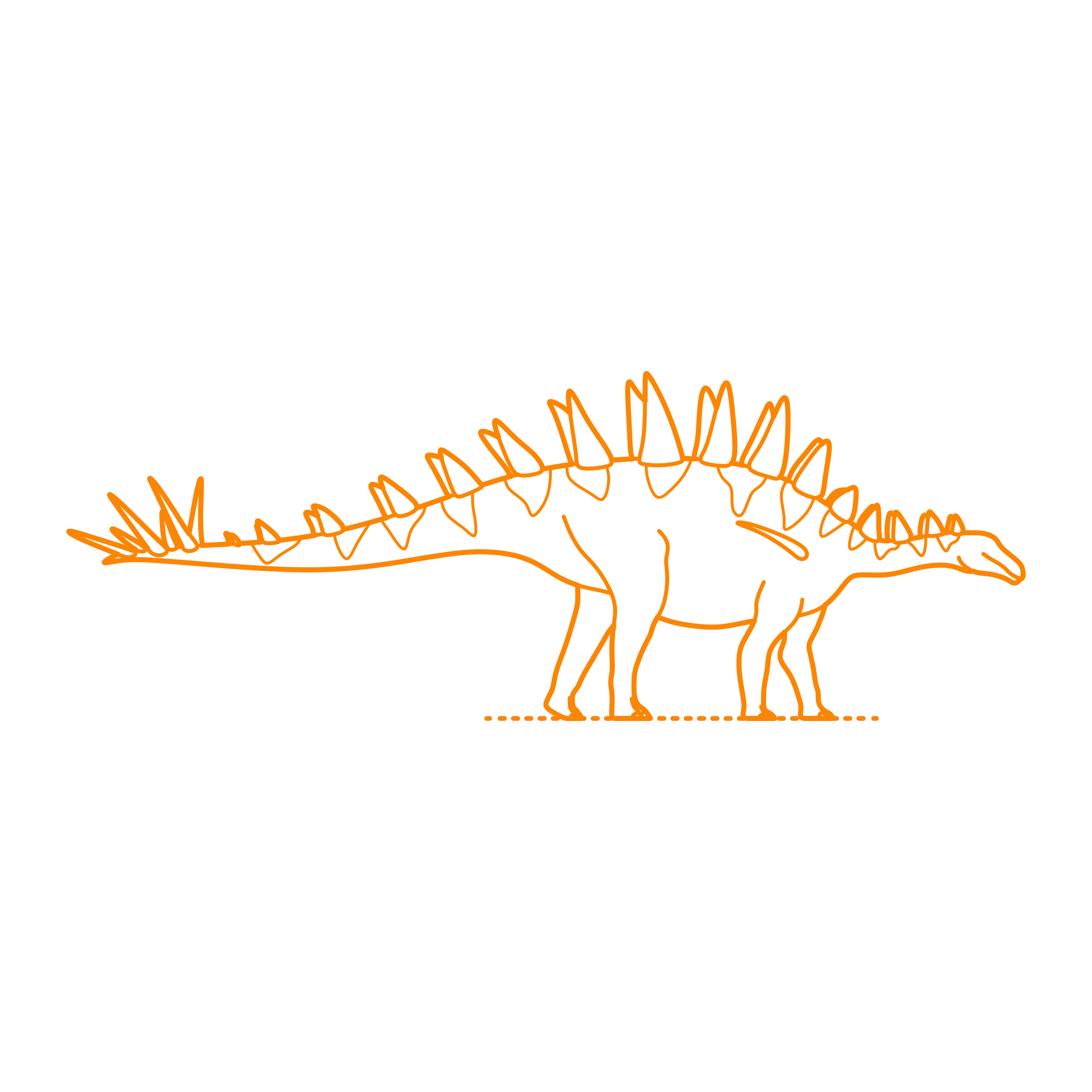 Animals Dinosaurs Tuojiangosaurus Sticker Outline Svg File Free Vectors